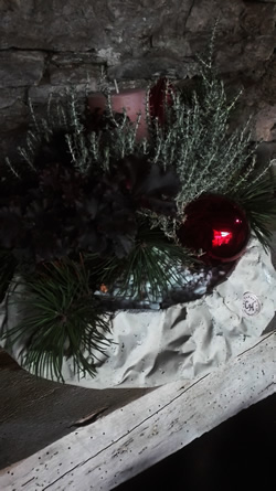 weihnachtliches in Knitteroptik 
aus Beton